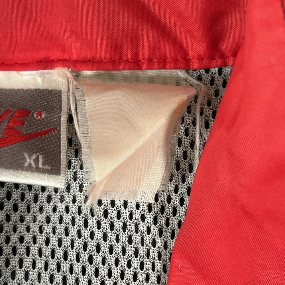 Vintage 80s Nike Windbreaker Jacket XL BRED Colorblock V-Panel Half Zip Retro
